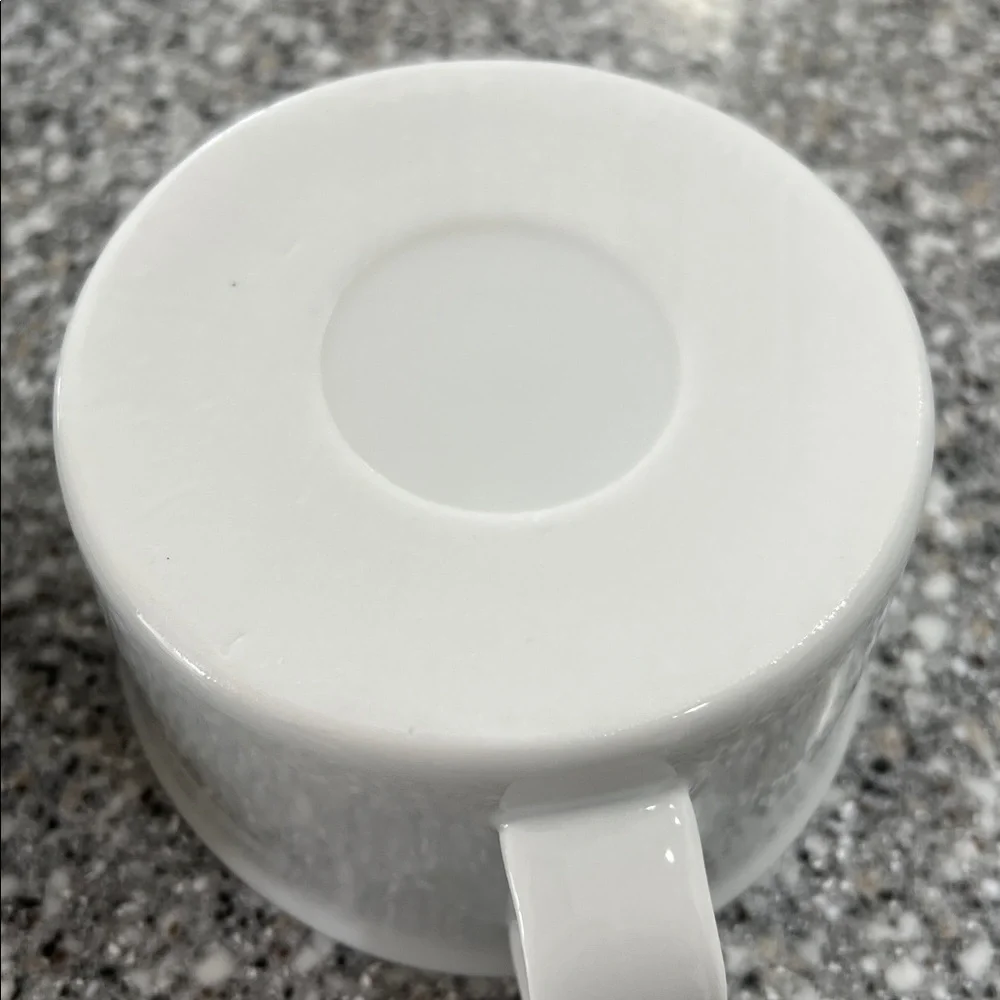 Crate&Barrel Glossy White Ceramic Saucer and bawl